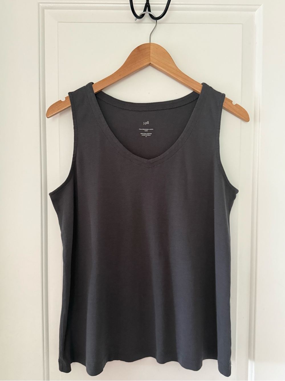 J. Jill Charcoal V-Neck Tank